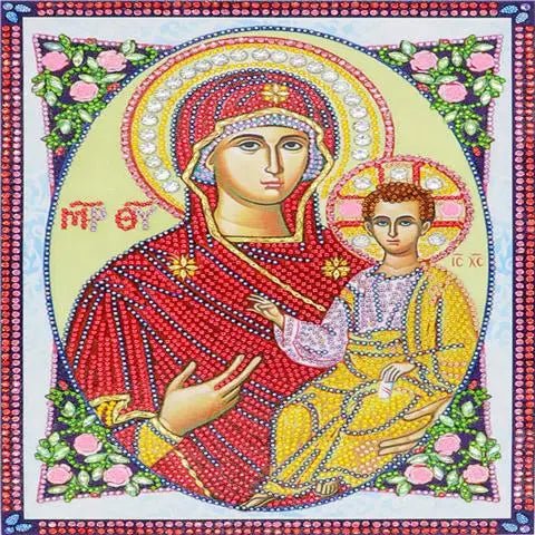 5D Diy Diamond Jesus Cross Painting Wall Decor Religious Embroidery Mary Statue Cathlic Figures Of Rhinestone Orthodox Gift