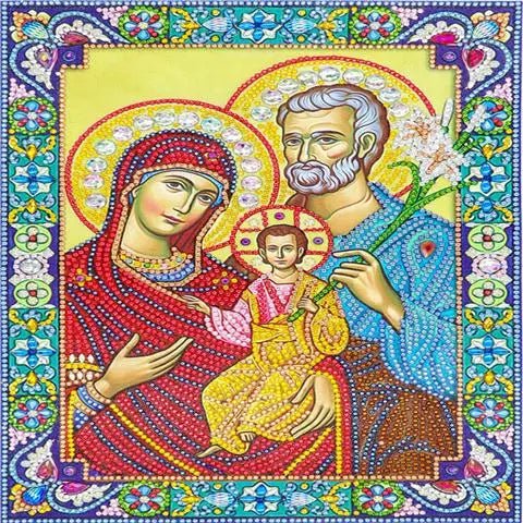 5D Diy Diamond Jesus Cross Painting Wall Decor Religious Embroidery Mary Statue Cathlic Figures Of Rhinestone Orthodox Gift