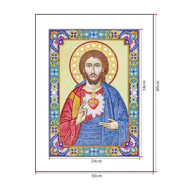 5D Diy Diamond Jesus Cross Painting Wall Decor Religious Embroidery Mary Statue Cathlic Figures Of Rhinestone Orthodox Gift