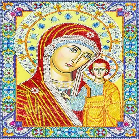 5D Diy Diamond Jesus Cross Painting Wall Decor Religious Embroidery Mary Statue Cathlic Figures Of Rhinestone Orthodox Gift