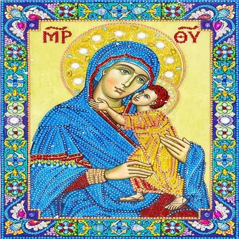 5D Diy Diamond Jesus Cross Painting Wall Decor Religious Embroidery Mary Statue Cathlic Figures Of Rhinestone Orthodox Gift