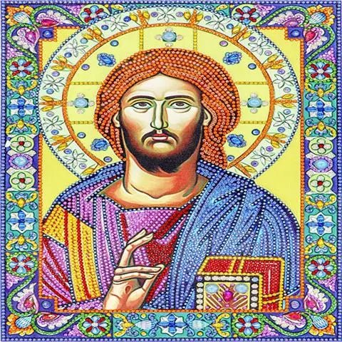 5D Diy Diamond Jesus Cross Painting Wall Decor Religious Embroidery Mary Statue Cathlic Figures Of Rhinestone Orthodox Gift