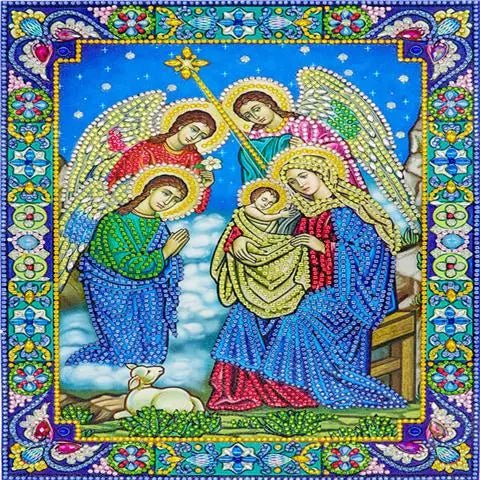 5D Diy Diamond Jesus Cross Painting Wall Decor Religious Embroidery Mary Statue Cathlic Figures Of Rhinestone Orthodox Gift