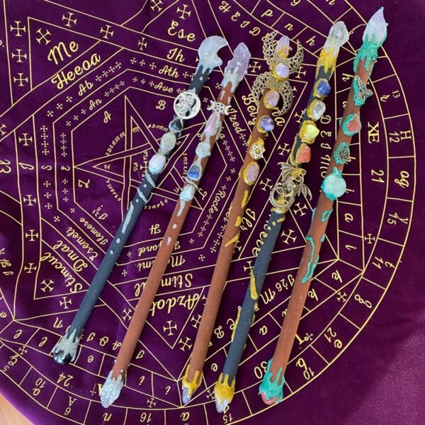 Natural Crystal Magic Witch Wands Stones Rose Quartz Pagan Wizard Power Mineral Witchcraft Wicca Altar Pendulum Home Decoration