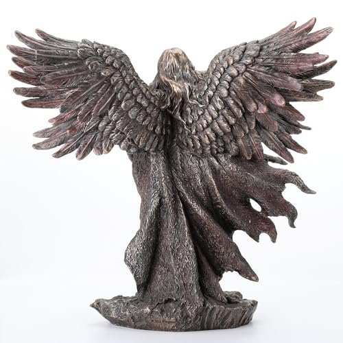 Unicorn Studio WU75976A4 Guardian Angel Statue in 6 Winged with Sword and Serpent, 11-inch Cold Cast Bronze