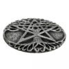 Pewter Tree Pentacle Paten Altar Tile Disk Dryad Design Wiccan Ritual Supplies