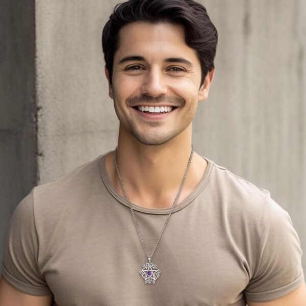 Vito Sterling Silver Tetragrammaton Necklace for Women Men, Abalone Shell 18k Gold Plated Pentagram Pendant, Wiccan Protection Amulet Pentacle Star Jewelry Gift for Wife Husband, 24"/18"/22"