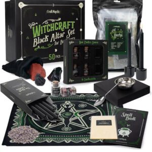 Witchcraft Supplies Wiccan Tools for Beginners - 50 Set Witchy Gifts Starter Kit