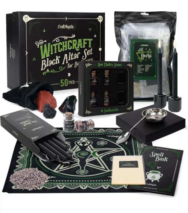 Witchcraft Supplies Wiccan Tools for Beginners - 50 Set Witchy Gifts Starter Kit