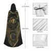 Spirit Talking Board Hooded Cloak Polyester Unisex Witch Cape Costume Accessory