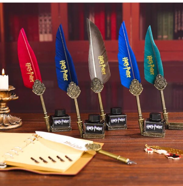 Magic Schools Wax Seal Stamp Set European British Feather Fountain Pen Wax Pellets Children's Day Gift Stamps for Scrapbooking