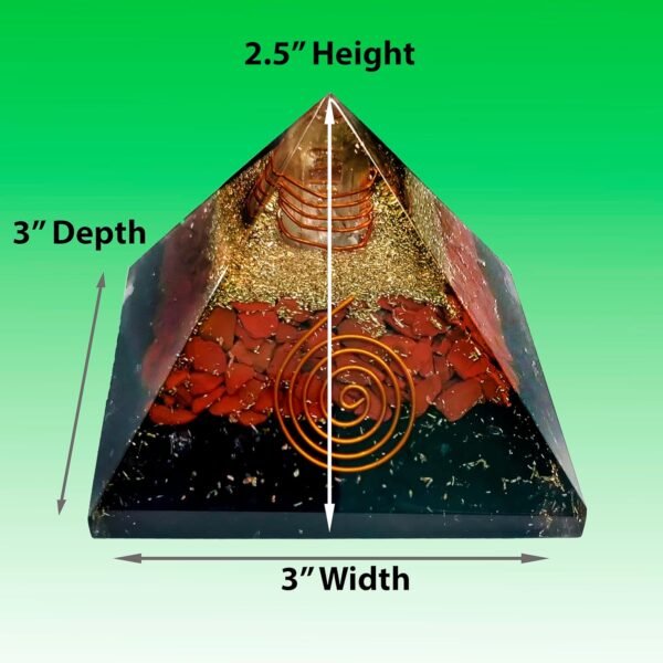 Crystal Orgone Pyramid – Orgonite Energy Generator with Copper-Wrapped Quartz and Shungite Crystals for Positive Energy