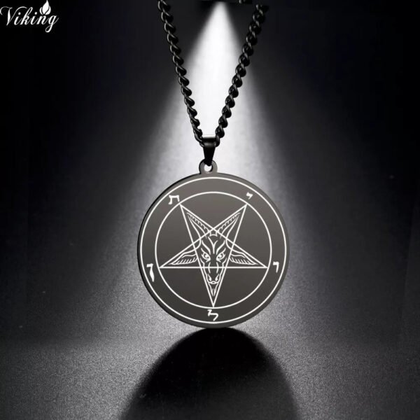 Men's Vintage Pentagram Baphomet GOAT Sigil Pendant Necklace Wiccan Jewelry Gift