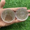 6CM Natural Crystal Selenite Slice Slab White Gypsum Chakra Flower of Life Charging Plate Yoga Meditation buy one and get one free
