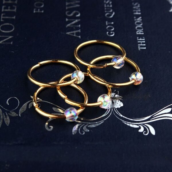 Magic Wicca~5pcs/bag Natural stone pine stone ornaments, colorful wood beads hair ornaments, pearl imitation Opal hair clips, buckle gifts