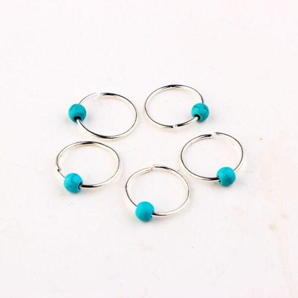 Magic Wicca~5pcs/bag Natural stone pine stone ornaments, colorful wood beads hair ornaments, pearl imitation Opal hair clips, buckle gifts