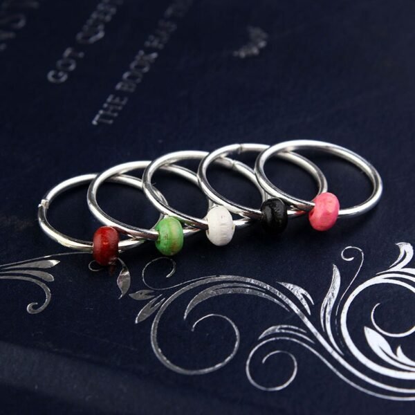 Magic Wicca~5pcs/bag Natural stone pine stone ornaments, colorful wood beads hair ornaments, pearl imitation Opal hair clips, buckle gifts