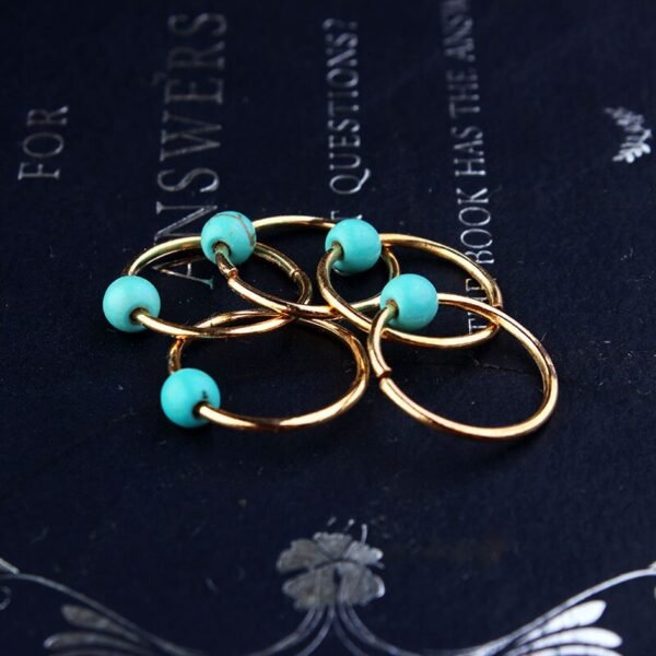 Magic Wicca~5pcs/bag Natural stone pine stone ornaments, colorful wood beads hair ornaments, pearl imitation Opal hair clips, buckle gifts