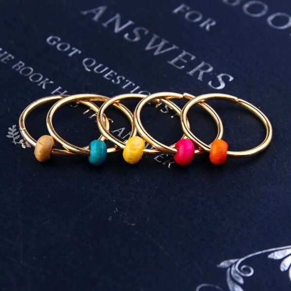 Magic Wicca~5pcs/bag Natural stone pine stone ornaments, colorful wood beads hair ornaments, pearl imitation Opal hair clips, buckle gifts