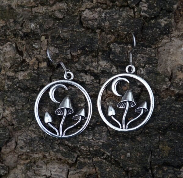 5type Silver Cute Mushroom Drop Earrings Plant Harajuku Jewelry