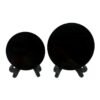 Natural Black Obsidian Disk Fengshui Mirror Smoking Crystal Stone