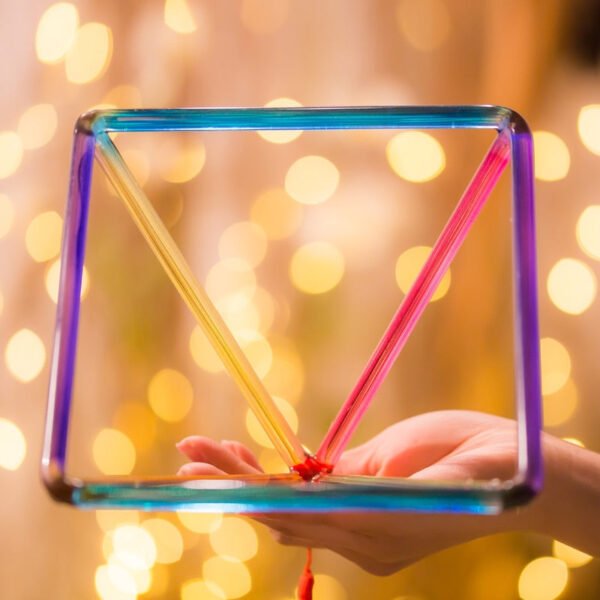 6 Inch Rainbow Crystal Singing Pyramid For Chakra Balancing/yoga/meditation/sound Healing