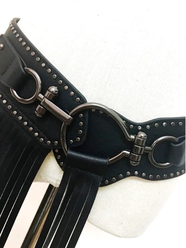 Women's New Medieval belt and American Punk Style Super-long fringed skirt and waistband