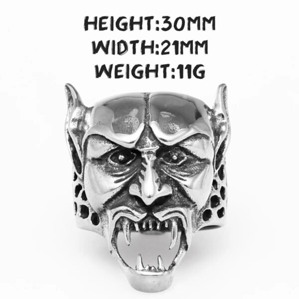316L Stainless Steel Vampire Men Ring Punk HipHop Retro Eastern Europe Mythology for Biker Male Boy
