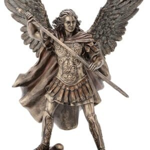 Magic  Collection~11.4 Inch Archangel Saint Michael Unsheathing The Sword Antique Bronze Finish Guardian Angel Statue