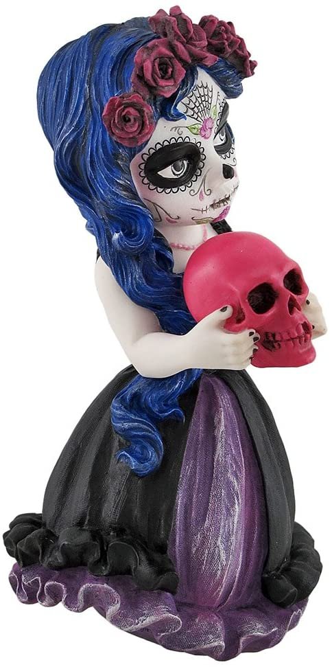 Magicun  Collection~Cosplay Kids Mini Day of Dead Girl Holding Skull Statue