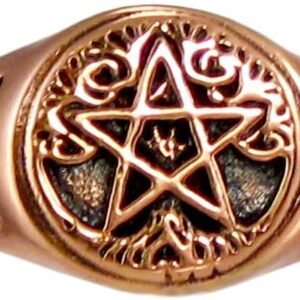 Copper Pagan Tree Pentacle Pentagram Ring (Size 5-12)