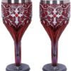 Magicun N.Giftware~Devotion Twin Dragon Heart Set of Two Goblets, Red, 18.5cm
