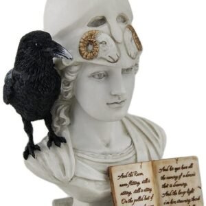 Magicun  Collection~The Raven Nevermore On Pallas Athena Bust Statue