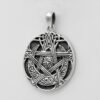 Sterling Silver Moon Pentacle Pentagram Pendant; 1 Inch Diameter