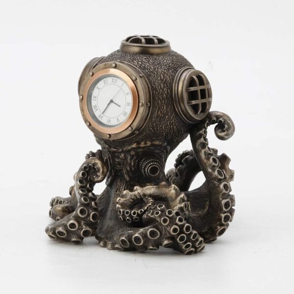 Magic  Collection~5.2 Inch Steampunk Octopus Diving Bell Clock Antique Inch Statue