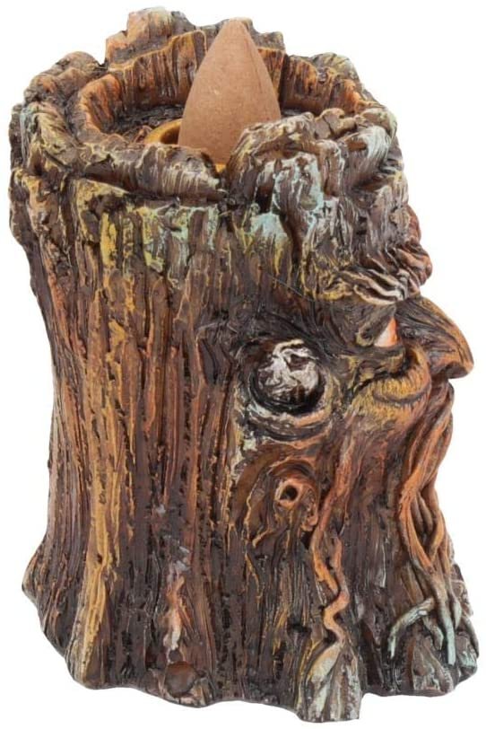 Light Collection~Aged Oak Backflow Incense Burner 11cm Brown