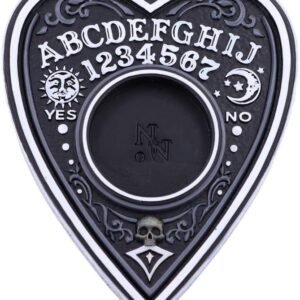 Wiccan Collection~Black and White Spirit Board Tea Light Holder, Polyresin, 9.5cm