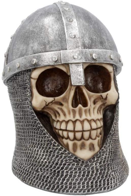 Dark Collection~U4525N9 Knight To Remember Skull Figurine 16.2cm Silver, Resin, One Size