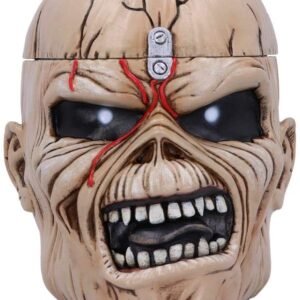 Band Merchandise~ B5108R0 Iron Maiden Eddie The Trooper Head Trinket Box, Polyresin, Beige, One Size