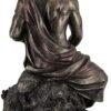 Magic  Collection~Asclepius Greek God of Medicine Holding Serpent Entwined Staff Bronzed Statue