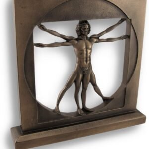 Magic  Collection~Leonardo da Vinci Vitruvian Man Nude Male Bronzed Sculpture Statue