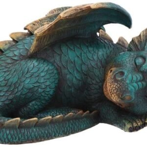 Fantasy Collection~ U4815P9 Forty Winks Dragon Figurine 29cm, Resin, Green, One Size