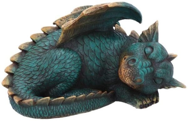 Fantasy Collection~ U4815P9 Forty Winks Dragon Figurine 29cm, Resin, Green, One Size