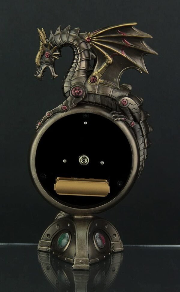 Magic  Collection~Steampunk Dragon Bronze Finish Table Clock with Moving Clockworks