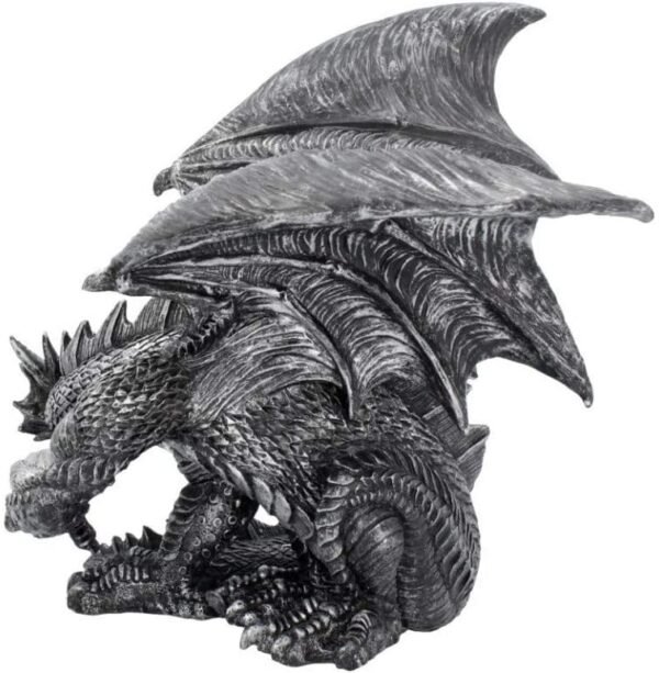 Fantasy Collection~ Obsidian Figurine 25cm Silver, Resin, One Size