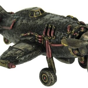 Magic  Collection~Steampunk Style Bronze Finish Single Propeller Airplane Statue