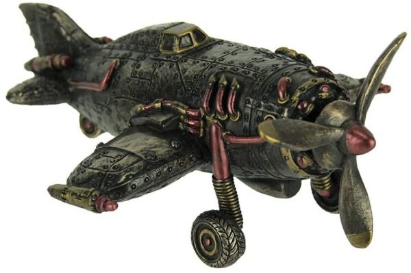 Magic  Collection~Steampunk Style Bronze Finish Single Propeller Airplane Statue