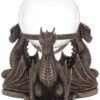 Fantasy Collection~ Dragons Prophecy Crystal Ball Holder 18.5cm Bronze, Resin