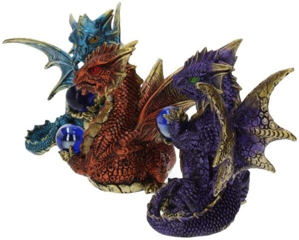 Fantasy Collection~ Orb Guardians Set of 3, Resin, Multi-Coloured, One Size