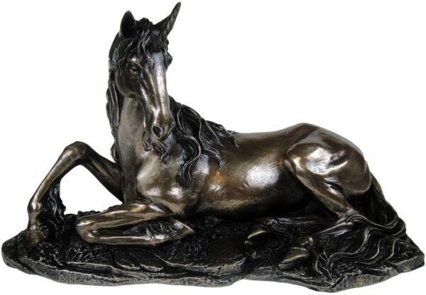 Nemesis Now Recumbent Unicorn 23.5cm Figurine, Resin, Bronze